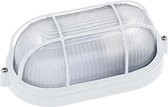 LED Tuinverlichting - Buitenlamp - Torina - Wand - Aluminium Mat Wit - E27 - Ovaal