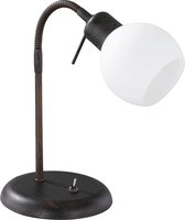 LED Tafellamp - Nitron Frudo - 4W - E14 Fitting - Warm Wit 3000K - Rond - Roestkleur - Aluminium
