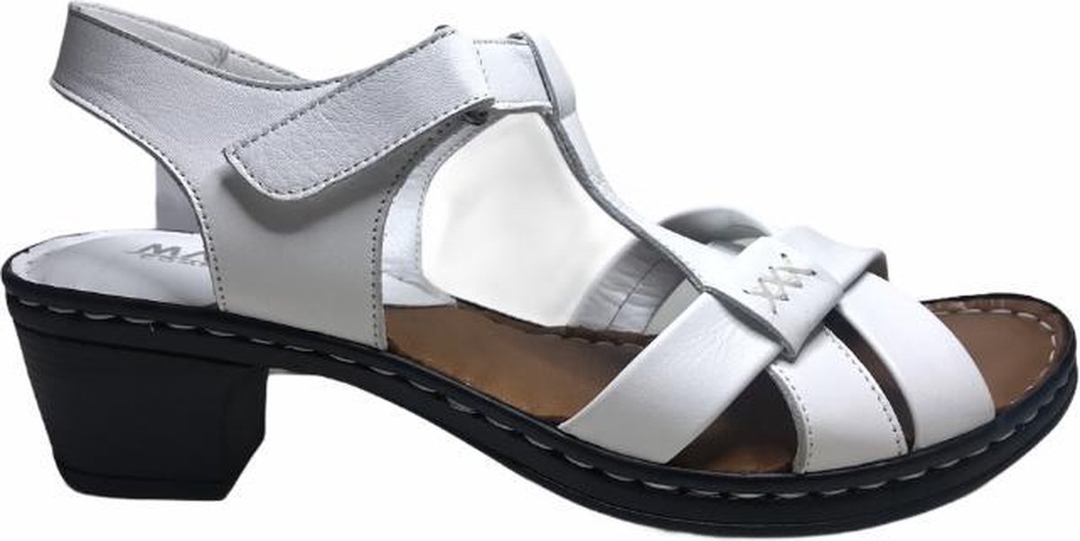 Manlisa velcro 6 cm hakje lederen comfort sandalen S-103-S-064 wit