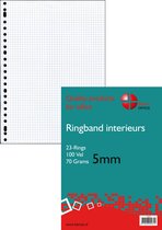 Benza - Ringbandpapier A4 - Wiskundepapier Ruit 5 mm - 23 ringen - 100 vel