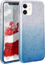 Apple iPhone 11 Backcover - Blauw - Glitter Bling Bling - TPU case