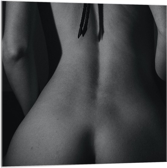 Plexiglas Dos de Femme Nue noir blanc 100x100cm Photo sur