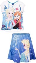Disney Frozen set - shirt + rok - blauw/wit - maat 116 (6 jaar)