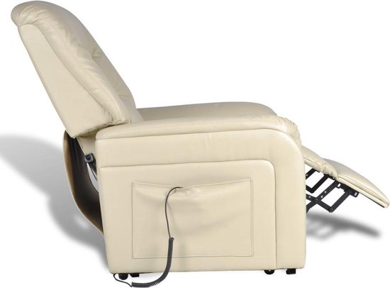 bol com fauteuil elektrisch sta op stoel kunstleer beige