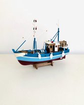 Vissersboot Reproductie 123018 - boot - schip - miniatuur - 38 cm hoog - interieur - hout - interieurdecoratie - voor binnen - handgemaakt - woonaccessoire - cadeau - geschenk - re