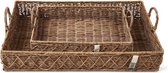 Riviera Maison Dienblad Rechthoek - Rustic Rattan Diamond Weave Serving Tray - Rattan - 2 Stuks