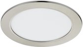 LED Spot - Inbouwspot - Nitron Pandus - 18W - Warm Wit 3000K - Rond - Mat Nikkel - Aluminium - Ø220mm