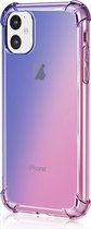 Apple iPhone 12 Backcover - Blauw / Roze - Shockproof TPU hoesje