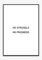 Poster Quotes - Motivatie - Wanddecoratie - NO STRUGGLE NO PROGRESS - Positiviteit - Mindset - 4 formaten - De Posterwinkel