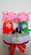 Kitsie Peppa Pig en George Pig Luiertaart