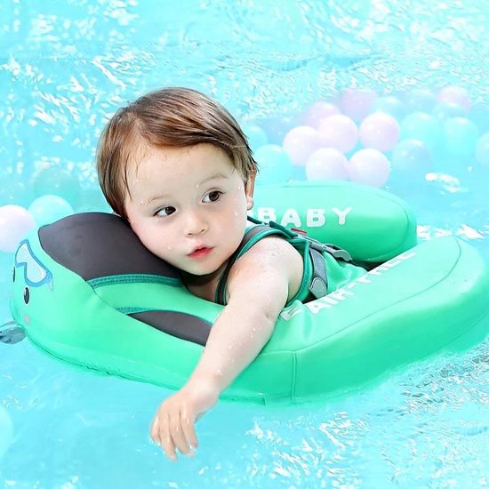 Foto: Baby chest float baby swim trainer reddingsvest voor kids baby zwemmen niet opblaasbare voor jongens en meisje groen