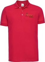 FitProWear Rasta Slim-Fit Polo Heren - Rood - Maat L - Poloshirt - Sportpolo - Slim Fit Polo - Slim-Fit Poloshirt - T-Shirt - Katoen polo - Polo -  Getailleerde polo heren - Getail