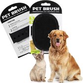 Kattenborstel - Hondenborstel - Vacht Verzorgingsborstel voor Hond en Kat - Zwart - Huisdier Haarborstel