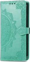 Bloem mandala groen agenda book case hoesje Samsung Galaxy A32 5G