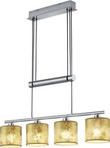 LED Hanglamp - Trinon Gorino - E14 Fitting - 4-lichts - Rechthoek - Mat Goud - Aluminium