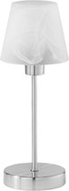 LED Tafellamp - Tafelverlichting - Trinon Luson - E14 Fitting - Rond - Mat Nikkel - Aluminium