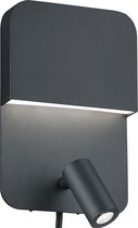 LED Wandlamp - Trinon Liona - 7W - Warm Wit 3000K - Rechthoek - Mat Zwart - Aluminium
