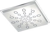 LED Plafondlamp - Trinon Dukano - 20W - Warm Wit 3000K - Dimbaar - Vierkant - Mat Chroom - Aluminium