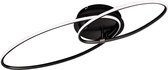 LED Plafondlamp - Trinon Avinus - 35W - Warm Wit 3000K - Dimbaar - Ovaal - Mat Zwart - Aluminium