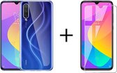 Xiaomi Mi A3 hoesje siliconen case transparant -  1x Xiaomi Mi A3 screenprotector screen protector