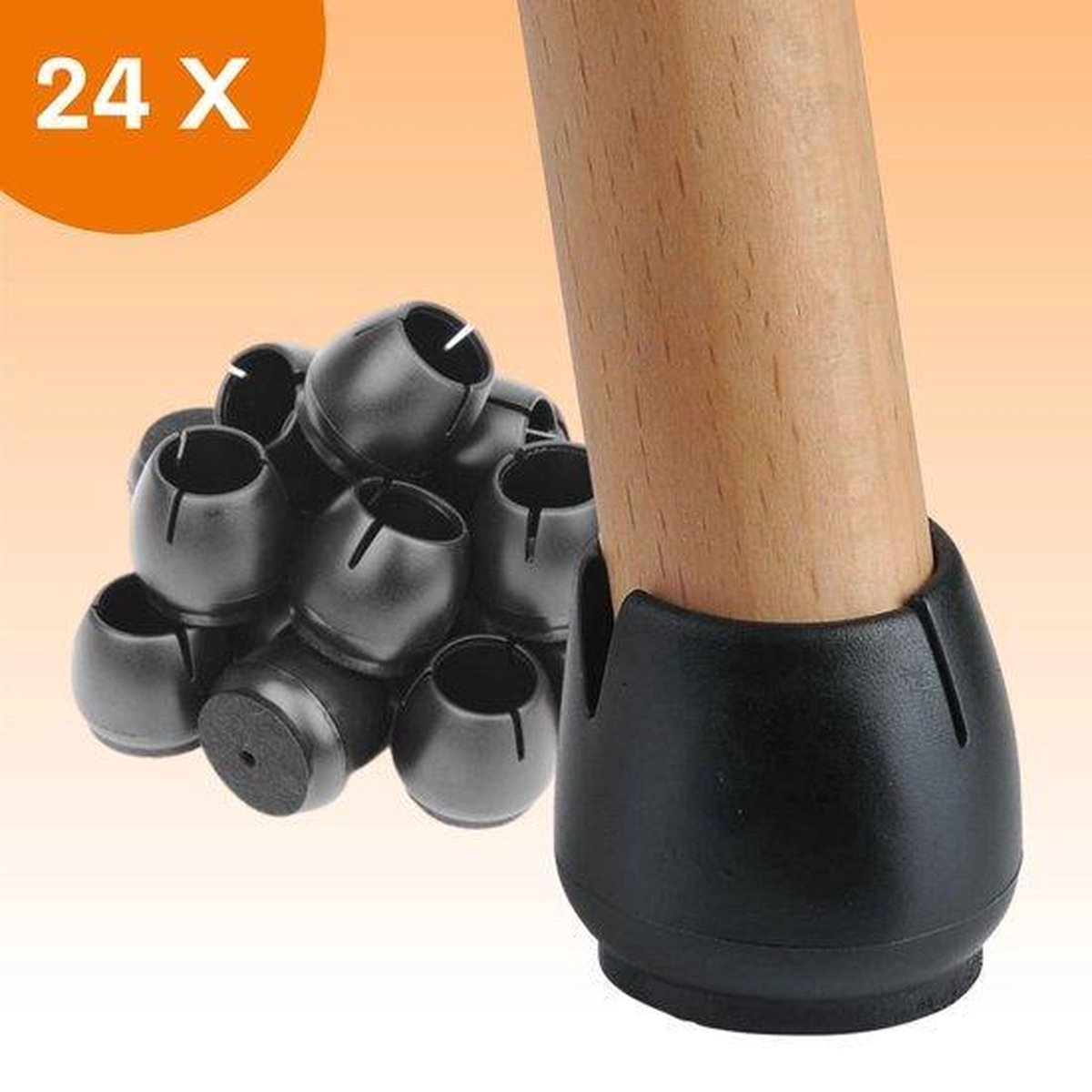 FLOOQ - Stoelpoot Doppen 25-29mm met Anti-Kras Vilt Stoelpoot beschermers - Vloerbescherming