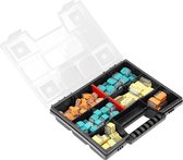 Transparante push-in connectoren in assortimentsdoos - 123 stuks - Ideaal voor DIY, klussen & verbouwen (lasklemmen/kabelverbinders)