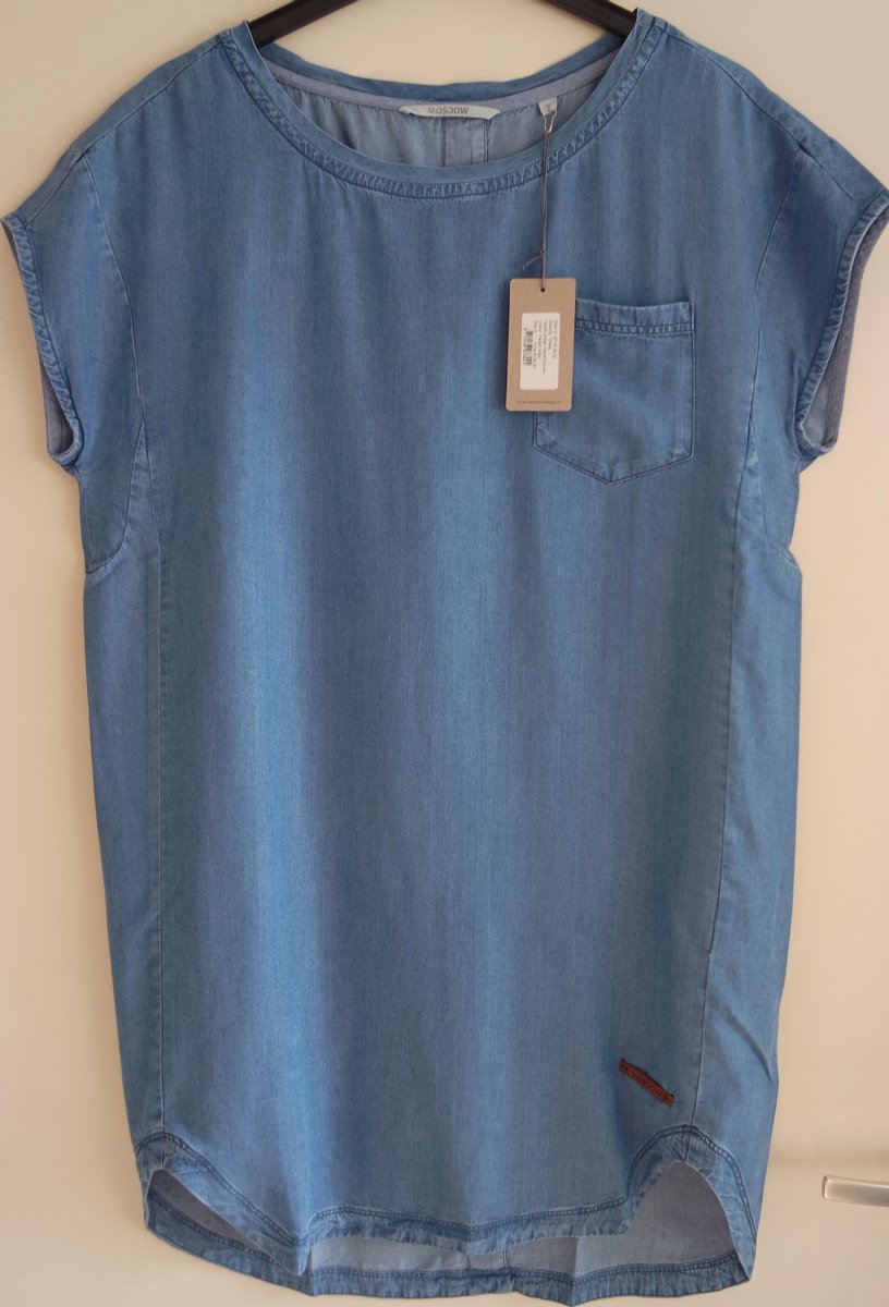 Indigo Woven Dress van Moscow - Faded Indigo - Maat S
