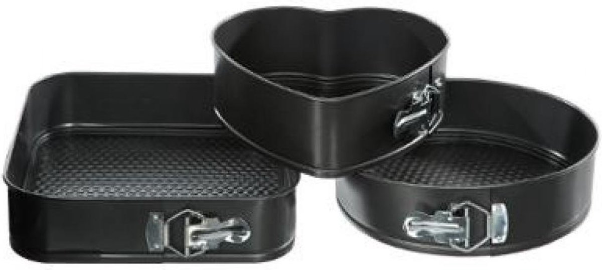 Springvorm Taartvorm Bakvorm Luxe Set - Rond/Vierkant/Hart -Secret de Gourmet - Metalen Bakblik Taartvorm & Cakevorm - Bak Vorm Voor Cake & Taarten - Met Anti-Aanbak Laag & Losse Bodem - Set Van 3 Stuks! Demonteerbaar – foto 2