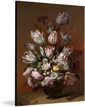 Stilleven met bloemen op dibond | Aluminium | Oude Meester - 80x120cm