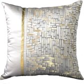 Mulbro Home - Sierkussen - Kussens Woonkamer - Jacquard - Hotel Look - Crème-Goud