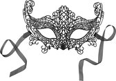 dressforfun - Zwart kanten masker pauw - verkleedkleding kostuum halloween verkleden feestkleding carnavalskleding carnaval feestkledij partykleding - 303523