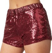 dressforfun - Pailletten-short bordeaux XXL - verkleedkleding kostuum halloween verkleden feestkleding carnavalskleding carnaval feestkledij partykleding - 303910