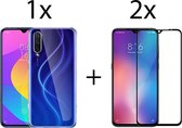 Xiaomi Mi 9 SE hoesje siliconen case transparant -  Full Cover - 2x Xiaomi Mi 9 SE screenprotector screen protector