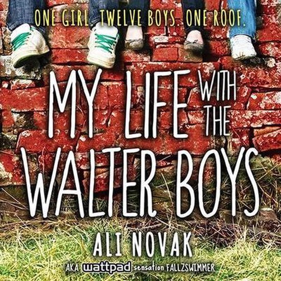 Boekomslag: 'My Life with the Walter Boys' met de tekst 'ONE GIRL. TWELVE BOYS. ONE ROOF.' en 'ALI NOVAK'.