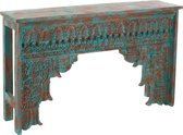 J-Line Console Oriental Mango Hout Azur-Oranje