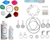 PNCreations Ultra Clear Epoxy Pakket voor Juwelen | Stainless Steel Cabochons | Bubble Remover | Mica Pigmentpoeder | Juwelen maken