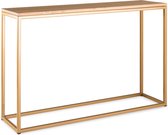 Sidetable eikenhout - goud onderstel - 120 x 30 cm