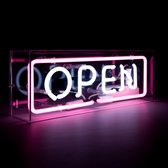 OPEN NEON Glass Acryl Box - Echte NEON