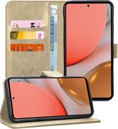 Samsung Galaxy A72 Case - Etui de livre en cuir - Portefeuille - Or