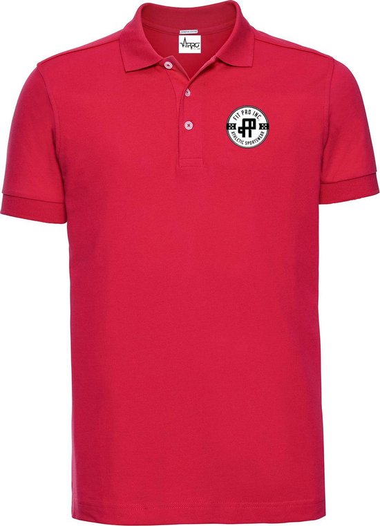 FitProWear Slim-Fit Polo Heren - Rood - Maat L - Poloshirt - Sportpolo - Slim Fit Polo - Slim-Fit Poloshirt - T-Shirt - Katoen polo - Polo -  Getailleerde polo heren - Getailleerd poloshirt - Rode polo