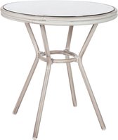 J-Line Tafel Hilda Aluminium/Glas Grijs 70X74Cm