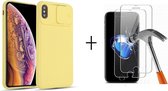 GSMNed – iPhone XS Max Geel  – hoogwaardig siliconen Case Geel – iPhone XS Max Geel – hoesje voor iPhone Geel – shockproof – camera bescherming – met screenprotector iPhone XS Max