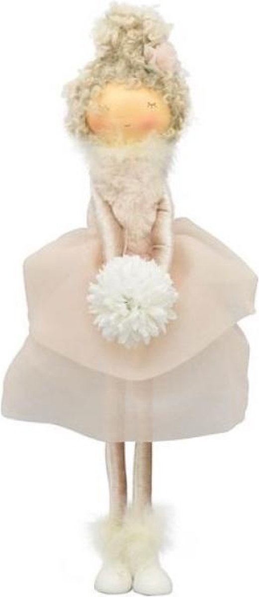 Pop Meisje decoratie Ecru met bloem