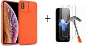 GSMNed – iPhone XS Max Oranje  – hoogwaardig siliconen Case Oranje – iPhone XS Max Oranje – hoesje voor iPhone Oranje – shockproof – camera bescherming – met screenprotector iPhone
