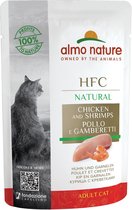 Almo Nature HFC Jelly Natvoer voor Katten - 24 x 55 gram - Tonijnfilet & Garnalen - 24 x 55 gram