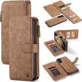 CaseMe Luxe 2 in 1 Portemonnee Booktype Samsung Galaxy S21 hoesje - Bruin