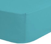 Premium hoeslaken-jersey-100% katoen -stretch-Lits-jumeaux-200x200 +40cm-Hoekhoogte -geschikt voor boxspring- -Turquoise