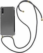 Backcover Shockproof - Hoesje met Koord - TPU + PC - Telefoonhoesje voor Samsung A30S - Transparant