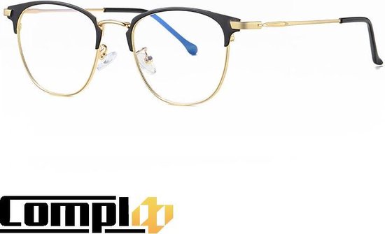 Compl8® - Computerbril - blauwe licht bril - vermoeide ogen - zwart/goud |  bol.com
