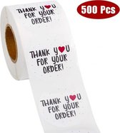 500 stickers per rol Thank you for your order 2,5cm - thank you stickers - stickers - 500 stuks per rol - stickers op rol